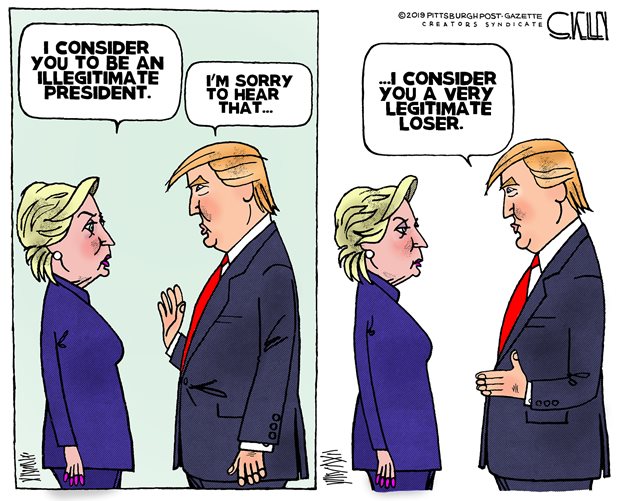 hillary clinton and donald trump cartoon